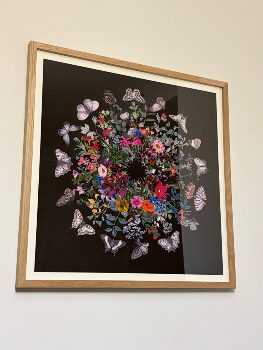 BUTTERFLY collage artwork in frame Butterfly Artwork